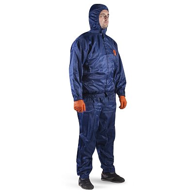 JPC76b-XL Костюм (куртка + брюки) малярный синий многоразовый, пл.55г/м², р.XL/52-54/1шт/кор.50 шт